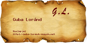 Guba Loránd névjegykártya
