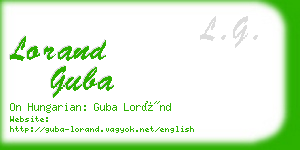 lorand guba business card